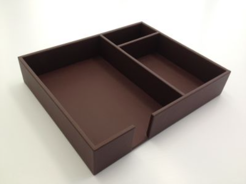 Chocolate Brown Leather Conference Room Organizer Tray WAURSCSA1090